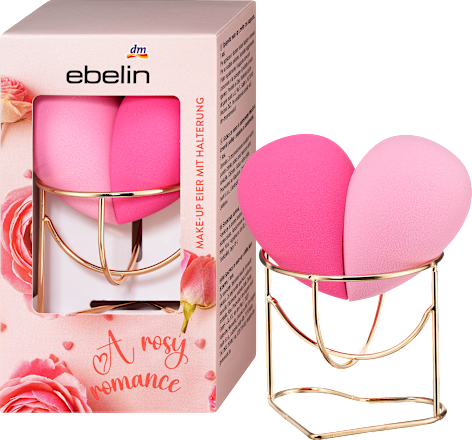 Make-up eieren met houder A rosy Romance, 1 st.