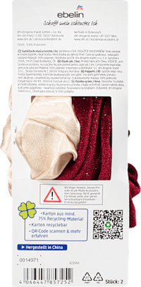 Scrunchies beige &amp; rood, 2 stuks