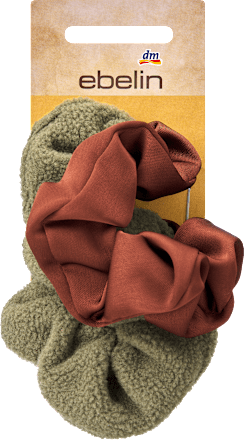 Scrunchies Teddy &amp; Satin, Groen, Rood, 2 stuks