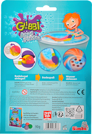 Kinderbadtoevoeging Glibbi badborstel 4-delig, 1 stuk