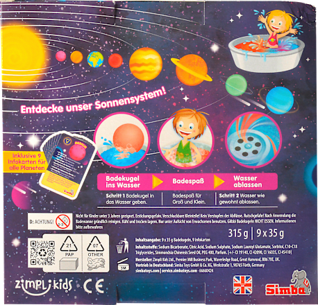 Kinderbadtoevoeging Glibbi Space Set 9 stuks, 1 stuk
