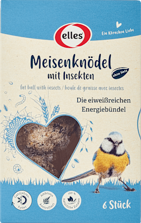 Vogelvoer vetbollen met insecten, 6 stuks