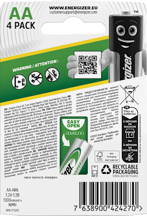 Batterij universeel AA 1350mAH, 4 stuks