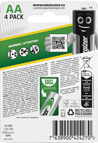 Batterij universeel AA 1350mAH, 4 stuks
