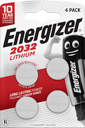 Batterijen knoopcel CR2032, 4 stuks