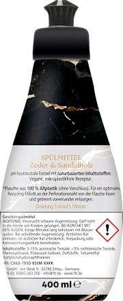 Afwasmiddel ceder &amp; sandelhout, 400 ml