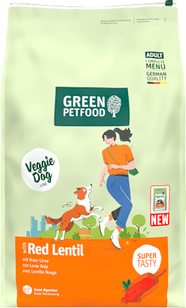 Droog hondenvoer met rode linzen, veggie, 10 kg