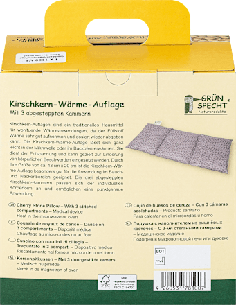 Kersenpit warmtekussen, 1 stuk