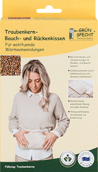Buik- en rugkussen van druivenpitten, 1 stuk