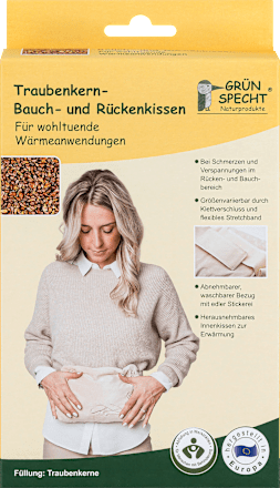 Buik- en rugkussen van druivenpitten, 1 stuk