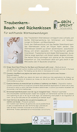 Buik- en rugkussen van druivenpitten, 1 stuk