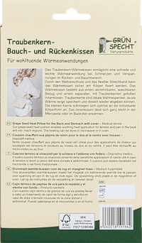 Buik- en rugkussen van druivenpitten, 1 stuk