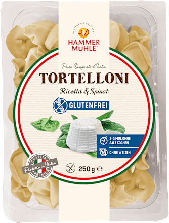 Pasta, tortelloni, ricotta en spinazie, glutenvrij, 250 g