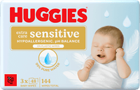 Vochtige doekjes extra verzorging gevoelig (3x48 stuks), 144 stuks