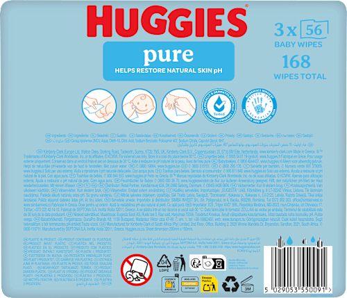 Pure vochtige doekjes (3x56 stuks), 168 stuks