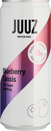 Frisdrank, Proteïne Soda, Bosbessen Cassis, 330 ml WEGWERP