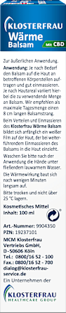 Verwarmende balsem met CBD, 100 ml