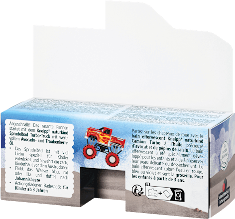 Kinderbadtoevoeging schuimbad Turbo Truck, 2 stuks