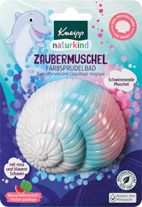 Kinderbadtoevoeging magische schelp kleur schuimbad, 1 st.