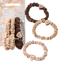 Scrunchies met hartjesbedel, 3 stuks