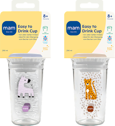 Drinkbekers Easy to Drink Cup Zebra/Tiger 290 ml, 2 stuks