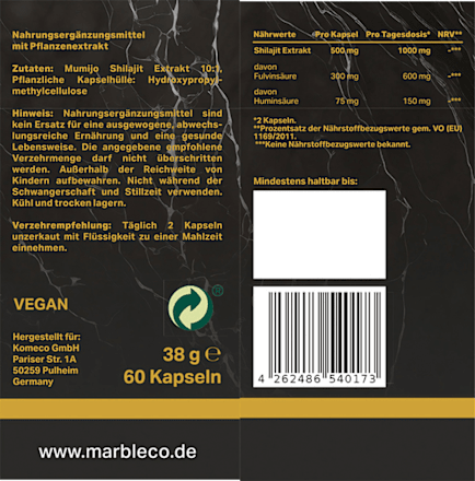 Mumijo Shilajit Kapseln 60 St, 43,3 g