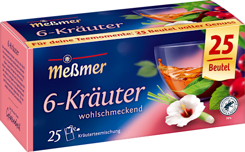 Kruidenthee 6-kruiden (25 zakjes), 50 g