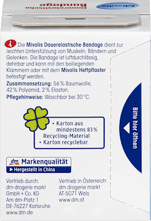 Blijvend elastisch verband, 6 cm x 5 m (uitgerekt), 1 rol, 1 stuk