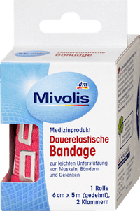 Blijvend elastisch verband, 6 cm x 5 m (uitgerekt), 1 rol, 1 stuk