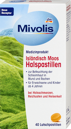 IJslandse mos keelpastilles, 40 stuks