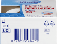 Zelfklevend vingerverband, 2,5 cm x 5 m (uitgerekt), 1 rol, 1 stuk