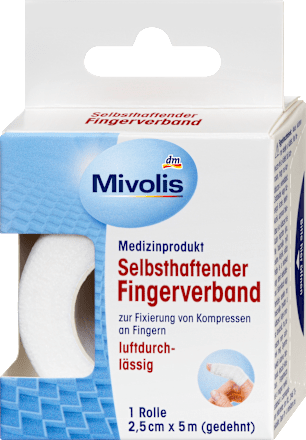 Zelfklevend vingerverband, 2,5 cm x 5 m (uitgerekt), 1 rol, 1 stuk