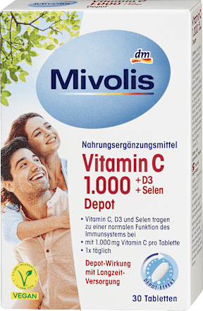 Vitamine C 1000 + D3 + Selenium Depot 30 stuks, 42 g