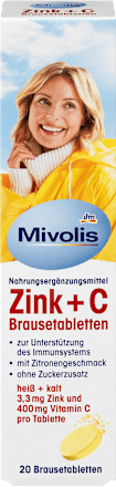 Zink + C bruistabletten 20 stuks, 82 g