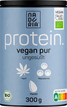 Proteïnepoeder hennep, macadamia &amp; amandel, ongezoet, veganistisch, 300 g