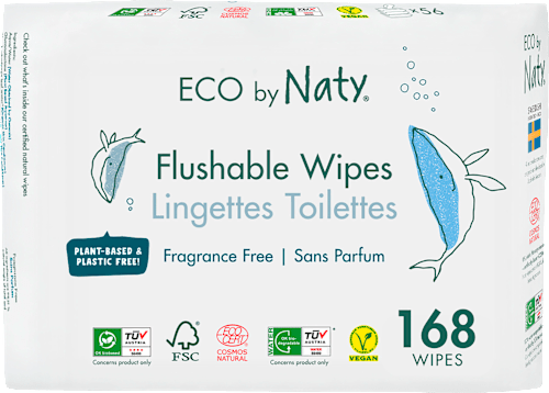 ECO doorspoelbare vochtige doekjes (3x56 stuks), 168 stuks