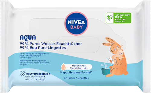 Vochtige doekjes 99% Aqua, 57 stuks