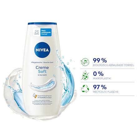 Verzorgende Douchecrème Zacht (6x250 ml), 1.500 ml