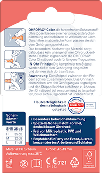 Kleur oordopjes, 8 stuks