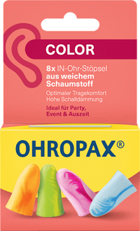 Kleur oordopjes, 8 stuks