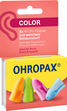 Kleur oordopjes, 8 stuks
