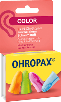 Kleur oordopjes, 8 stuks