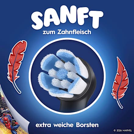 Kinder iO Spiderman Gentle Cleaning Borstelkoppen, vanaf 6 jaar, 2 stuks