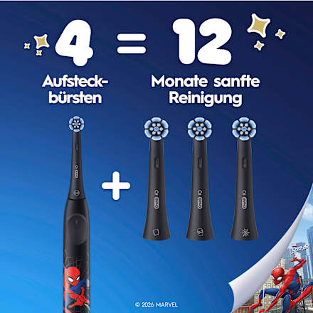 Kinder iO Spiderman Gentle Cleaning Borstelkoppen, vanaf 6 jaar, 2 stuks