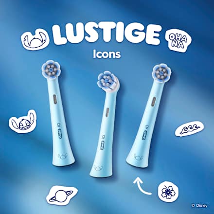 Kinder iO Stitch Gentle Cleaning Borstelkoppen, vanaf 6 jaar, 2 stuks