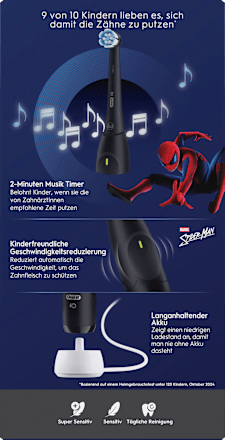 Elektrische tandenborstel iO Kids Spiderman met reisetui, vanaf 6 jaar, 1 st.