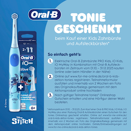 Elektrische tandenborstel kinderen iO Stitch met reisetui, vanaf 6 jaar, 1 st.