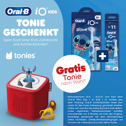 Elektrische tandenborstel kinderen iO Stitch met reisetui, vanaf 6 jaar, 1 st.