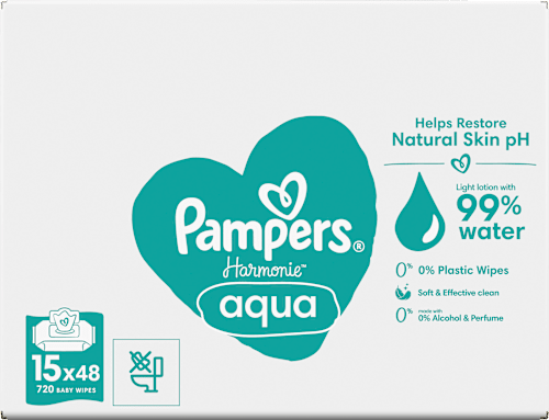 Harmonie Aqua vochtige doekjes (15x48 stuks), 720 stuks