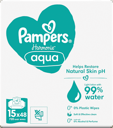 Harmonie Aqua vochtige doekjes (15x48 stuks), 720 stuks